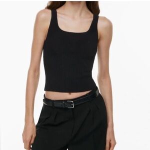 Express Black Ribbed Tank Top